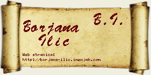 Borjana Ilić vizit kartica